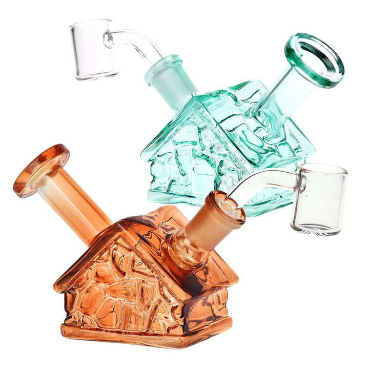 Delightful Dwelling Glass Dab Rig - 3.75" / 14mm F / Colors Vary - Headshop.com
