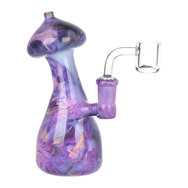 Mushroom Top Marbled Glass Dab Rig - 6" / 14mm F / Colors Vary - Headshop.com