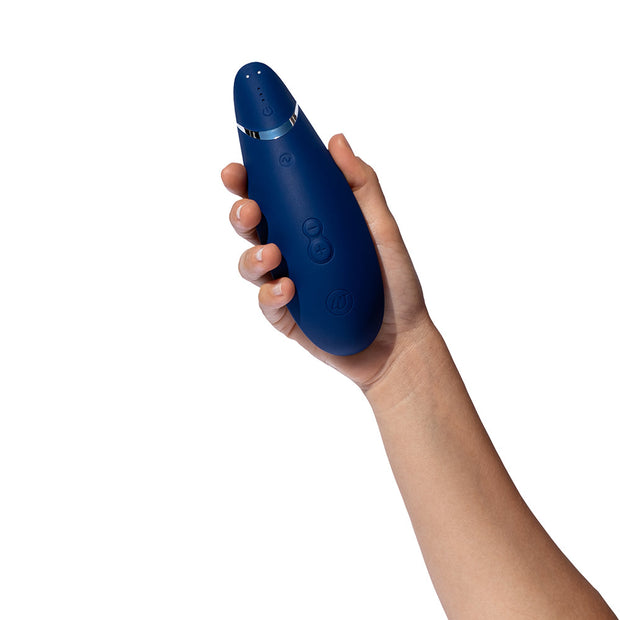 Womanizer Premium 2 Rechargeable Silicone Luxurious Pleasure Air Clitoral Stimulator Blueberry - Headshop.com