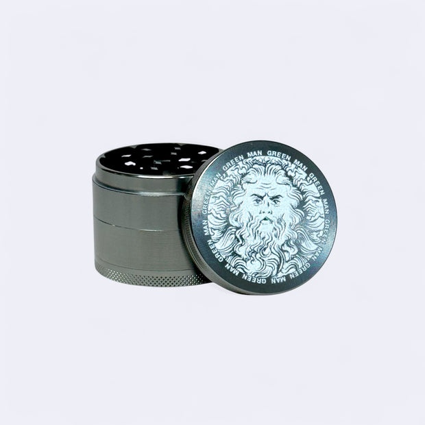 Green Man Gray 4-Piece Aluminum Grinder, 2" - Headshop.com