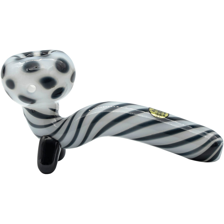 LA Pipes Bone White Sitting Sherlock Glass Pipe - Headshop.com