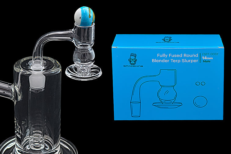 Space King Fully Fused Round Blender Terp Slurper (Light Blue) - Headshop.com