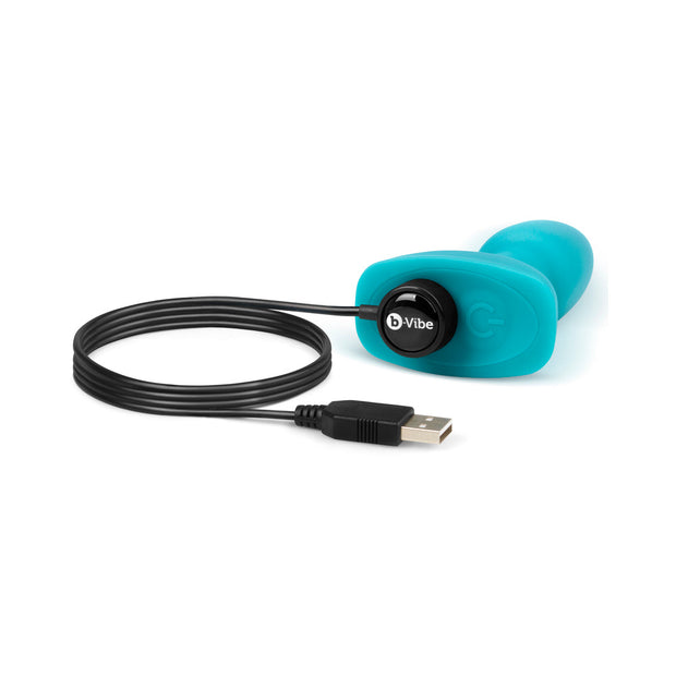 b-Vibe Rimming Petite Rotating and Vibrating Remote Control Plug Teal - Headshop.com