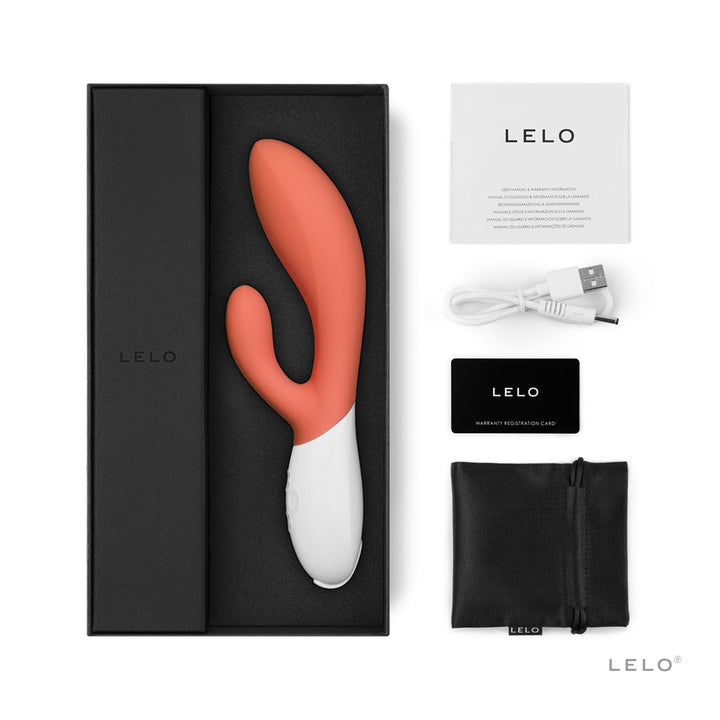 LELO INA 3 Rechargeable Dual Stimulator Coral Red - Headshop.com
