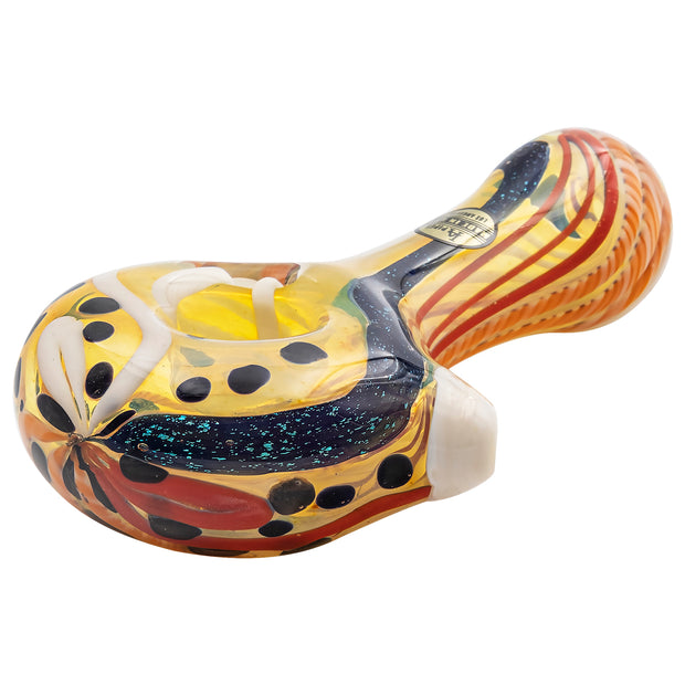 LA Pipes "Dollar Pancake" Dichroic Color-Changing Spoon Glass Pipe - Headshop.com