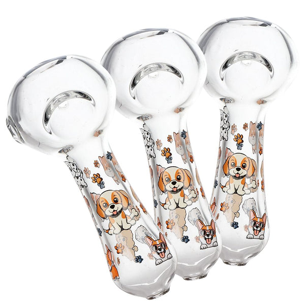 Pulsar Cute Doggies Glass Spoon Pipe - 4.5" 3ct Pulsar Cute Doggies Glass Spoon Pipe - 4.5" 3ct