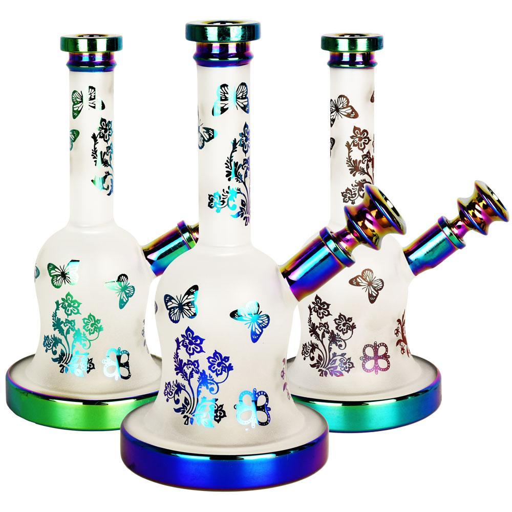 Rainbow Foil Frosted Glass Bong - Headshop.com