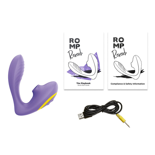 ROMP Reverb Rechargeable Silicone Clitoral and G-Spot Stimulator Purple - Headshop.com