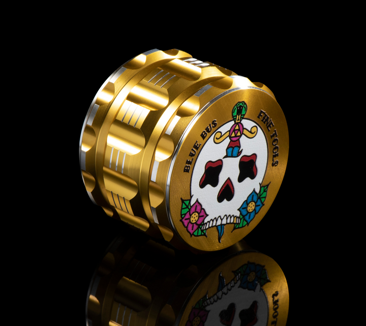 Bluebus GA 2.5 Inch Grinder Gold (Old School Edition) - Headshop.com