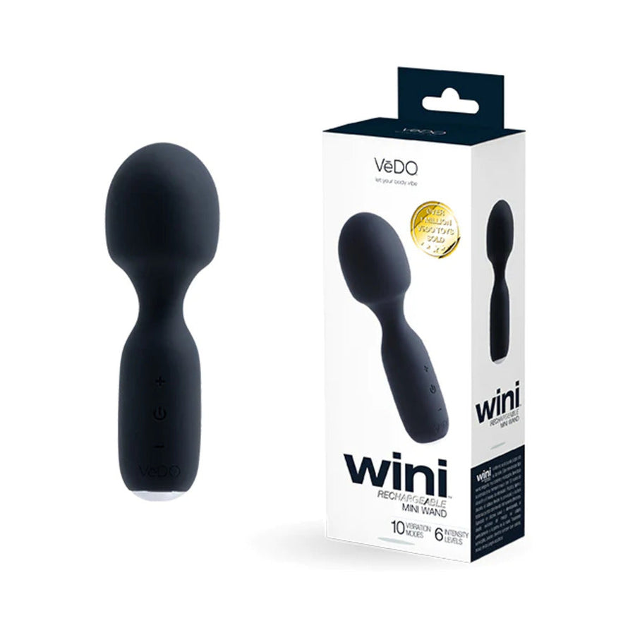 VeDO Wini Rechargeable Mini Wand Just Black - Headshop.com
