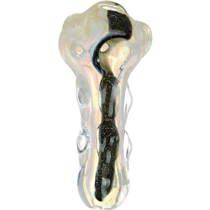 Bumpy Ride on the River Lethe Dichro Stripe Glass Spoon Pipe - 3.75" - Headshop.com