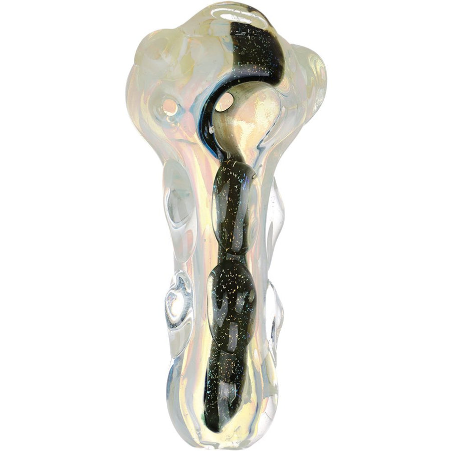 Bumpy Ride on the River Lethe Dichro Stripe Glass Spoon Pipe - 3.75" - Headshop.com