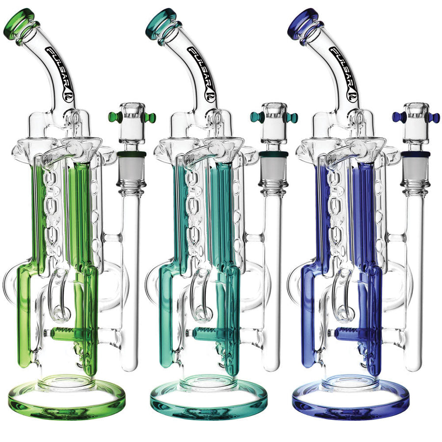 Pulsar Space Station Recycler Water Pipe-13.5"/14mm F/Clrs Vary - Headshop.com