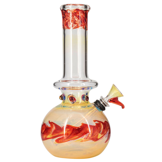 LA Pipes "Time Traveler" Silver Fumed Pull-Stem Bubble Bong - Headshop.com
