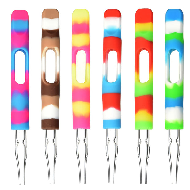 Silicone Wrapped Dab Straw - 3.75" / Colors Vary - Headshop.com