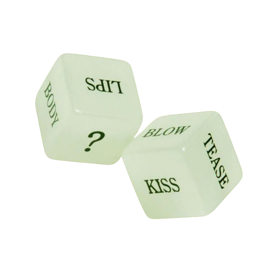 2PC SET - Glow Love Dice - 1"x1" - Headshop.com