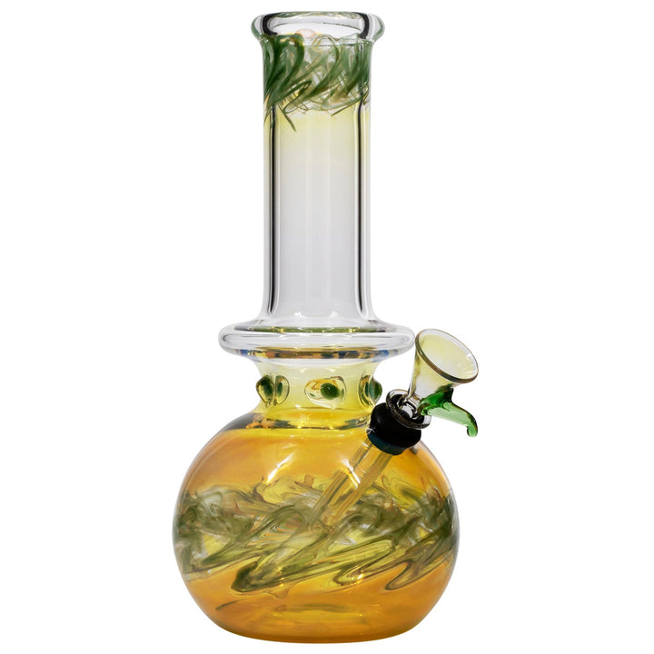 LA Pipes "Time Traveler" Silver Fumed Pull-Stem Bubble Bong - Headshop.com