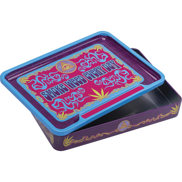 Fujima Leaf Rolling Tray Stash Box | 8"x5.75" | Asst | 6pc Display - Headshop.com