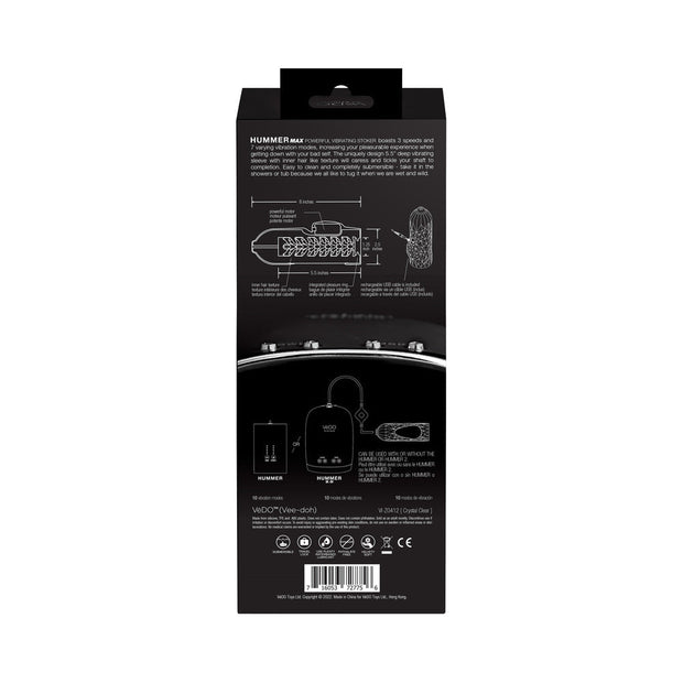 VeDO Hummer 2.0 Rechargeable Vibrating Sleeve Black Pearl - Headshop.com