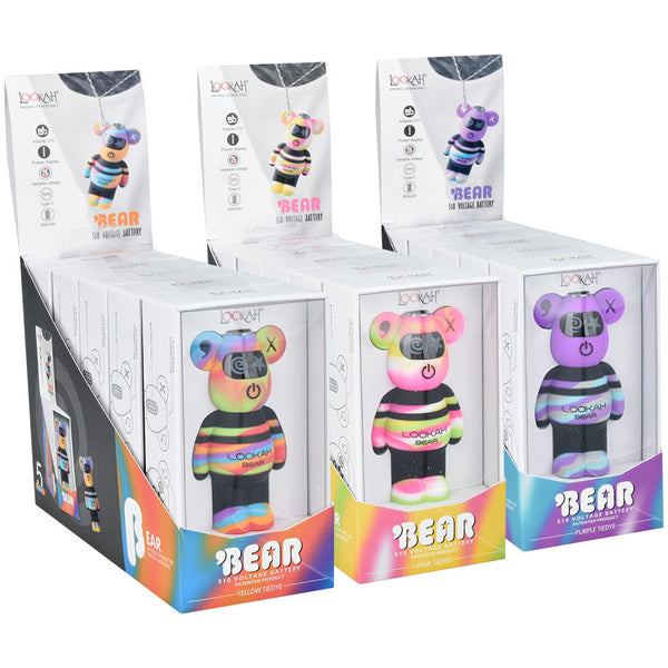 Lookah Tie Dye Bear Variable Voltage 510 Battery | 500mAh | 5pc Display Lookah Tie Dye Bear Variable Voltage 510 Battery | 500mAh | 5pc Display