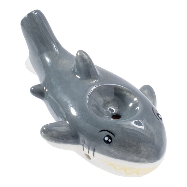 Wacky Bowlz Shark Ceramic Pipe - 3.75" Wacky Bowlz Shark Ceramic Pipe - 3.75"