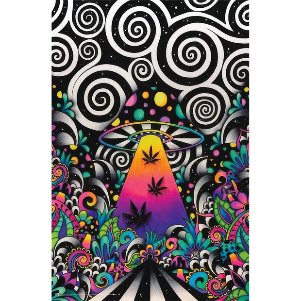 Brizland by Brizbazaar UFO Tractor Beam Non-Flocked Black Light Poster - Headshop.com