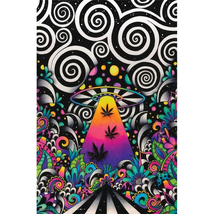 Brizland by Brizbazaar UFO Tractor Beam Non-Flocked Black Light Poster - Headshop.com