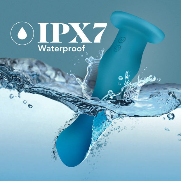 Blush Impressions Miami Rechargeable Silicone 6.5 in. Vibrating Dildo with Suction Cup Teal - Headshop.com