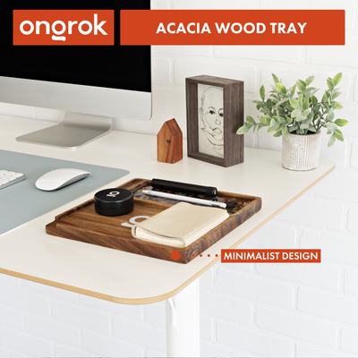 Ongrok Premium Natural Acacia Wood Tray | 9.5" x 9.5" - Headshop.com