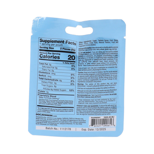 Spanish Fly Male Enhancement Gummies Raspberry 2-Pcs 12ct - Headshop.com