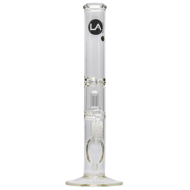 LA Pipes Thick Glass Straight Showerhead Perc Bong - Headshop.com