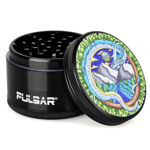 Pulsar Artist Series Metal Grinder - Remembering Dragon / 4pc / 2.5" - Headshop.com