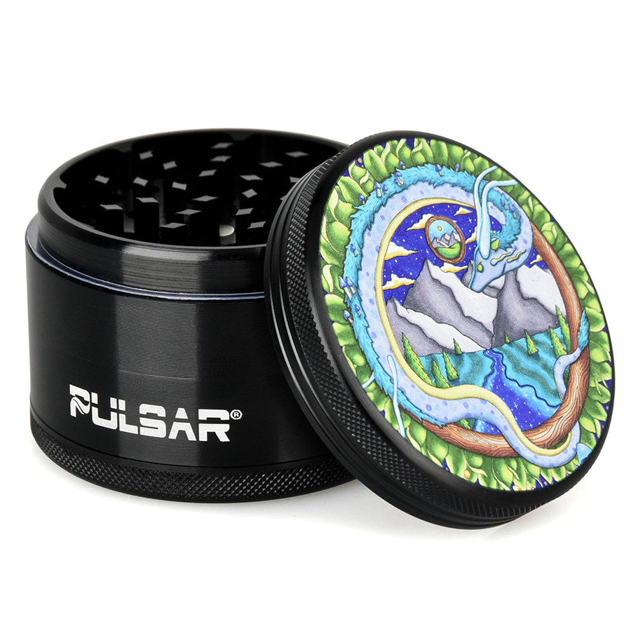 Pulsar Artist Series Metal Grinder - Remembering Dragon / 4pc / 2.5" - Headshop.com