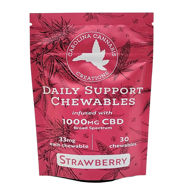 Carolina Cannabis Creations Daily Support Chewables | CBD | Strawberry 30ct - Headshop.com