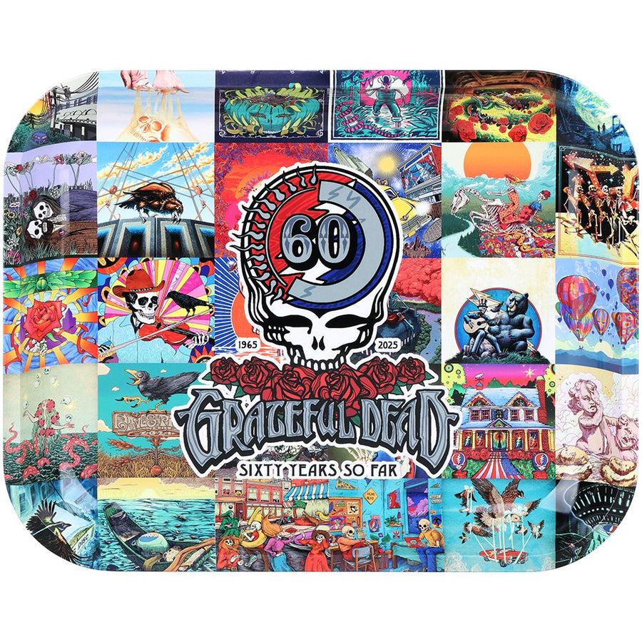 Grateful Dead x Pulsar Large Metal Rolling Tray - 60th Anniversary / 13"x11" - Headshop.com