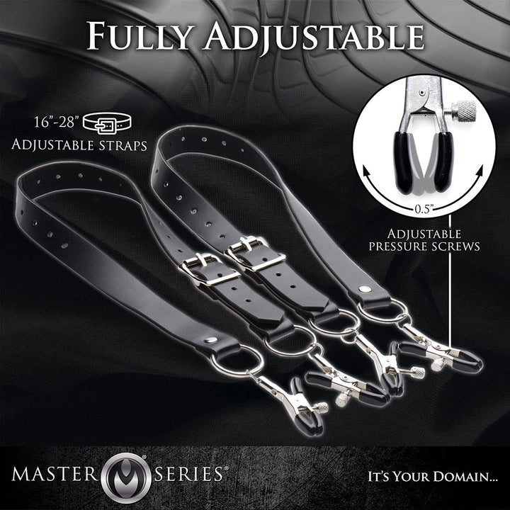 Master Series Spread Labia Spreader Straps With Clamps - Headshop.com