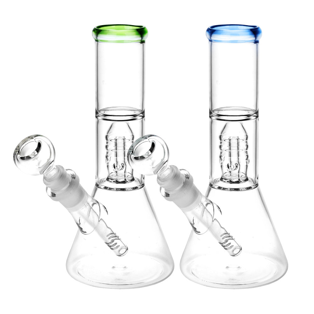 Stacked Showerhead Perc Beaker Water Pipe - 8" / 14mm F - Headshop.com