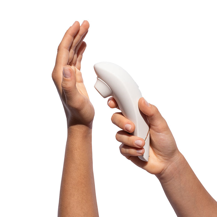 Womanizer Premium 2 Rechargeable Silicone Luxurious Pleasure Air Clitoral Stimulator Warm Gray - Headshop.com