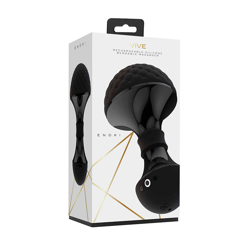 VIVE ENOKI Rechargeable Bendable Silicone Massager Black - Headshop.com