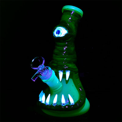 Bleary Eyed Beastie 3D Painted Beaker Water Pipe - 7.5" / Styles Vary - Headshop.com