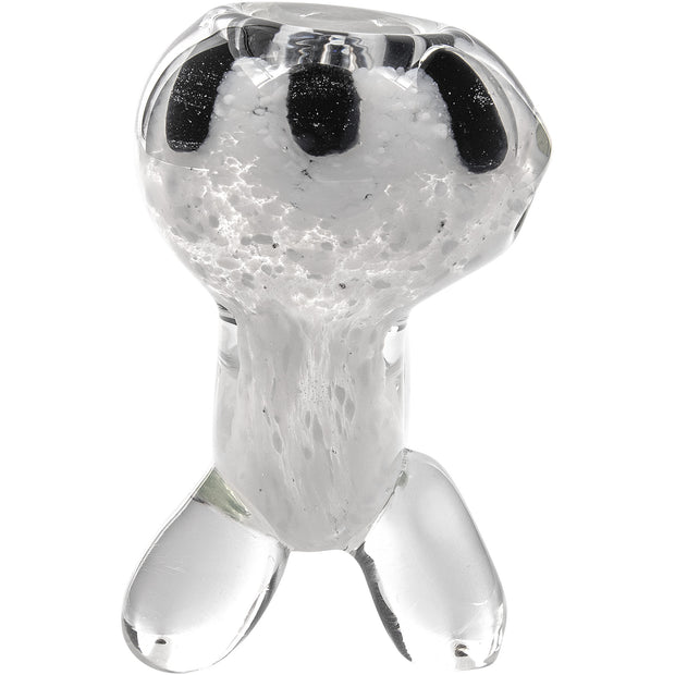 LA Pipes White Fritted Sherlock with Black 'Daisy' Fritted Bowl - Headshop.com