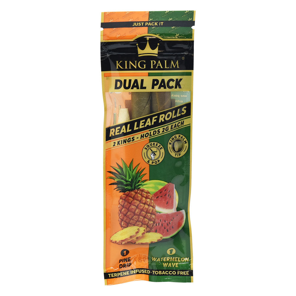 10PC DISP- King Palm Hand Rolled Leaf Dual Pack King - Pine Drip / Watermelon - Headshop.com