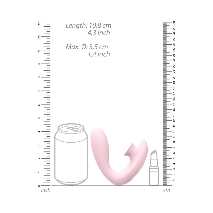 Shots Irresistible Desirable Rechargeable Silicone Soft Pressure Air Wave Dual Stimulator Pink - Headshop.com