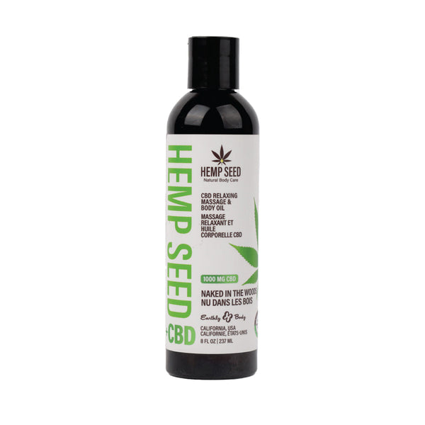 Earthly Body Hemp Seed CBD Relaxing Massage and Body Oil Naked in the Woods 8 oz. Earthly Body Hemp Seed CBD Relaxing Massage and Body Oil Naked in the Woods 8 oz.