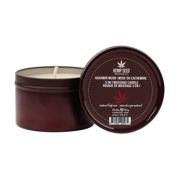 Earthly Body Hemp Seed 3-in-1 Massage Candle Kashmir Musk 6 oz. Earthly Body Hemp Seed 3-in-1 Massage Candle Kashmir Musk 6 oz.