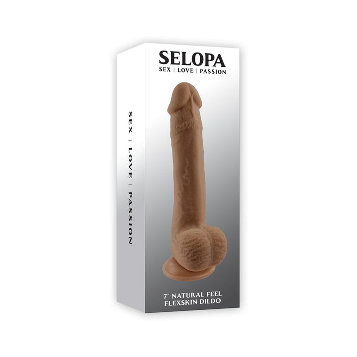 Selopa Natural Feel Flexskin Bendable Dildo with Moving Material 7 in. Dark - Headshop.com
