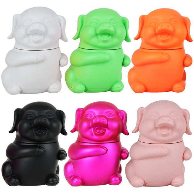 Happy As A Pig In Slop Aluminum Grinder - 4pc / 1.75" / Colors Vary - Headshop.com