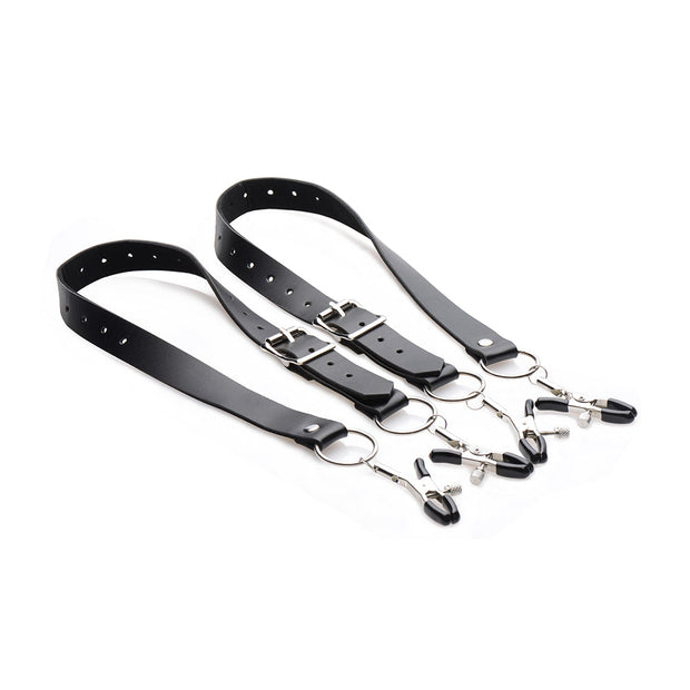 Master Series Spread Labia Spreader Straps With Clamps - Headshop.com