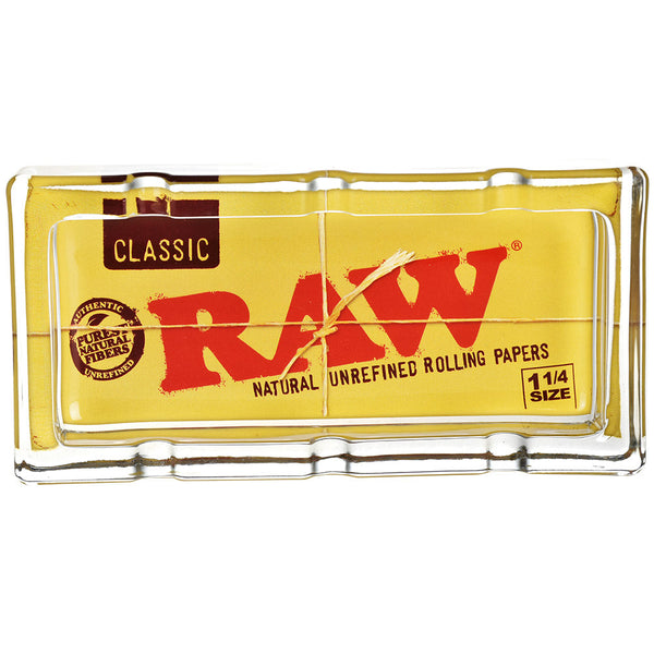 RAW Classic Pack Glass Ashtray - 6"x3" RAW Classic Pack Glass Ashtray - 6"x3"