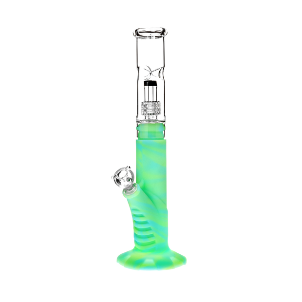 Medusa Customs Silicone Straight Pipe w/Percolator Water Pipe - Headshop.com
